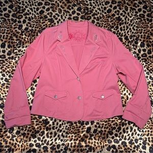 Y2K Sonoma Pink Embellished Blazer Jacket